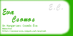 eva csomos business card