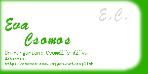 eva csomos business card